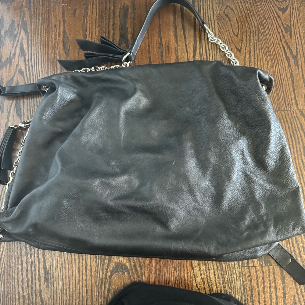 Christian Louboutin Black Leather Trophe Large Shoulder Bag - Picture 11 of 12